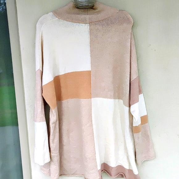 Soft Surroundings Beige Tan Color block Sweater (2X) - Picture 9 of 11